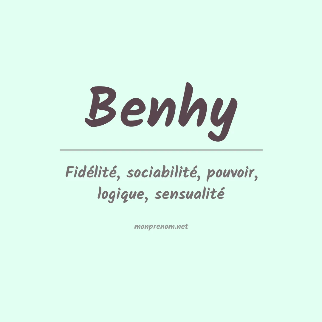 Signification du prénom Benhy