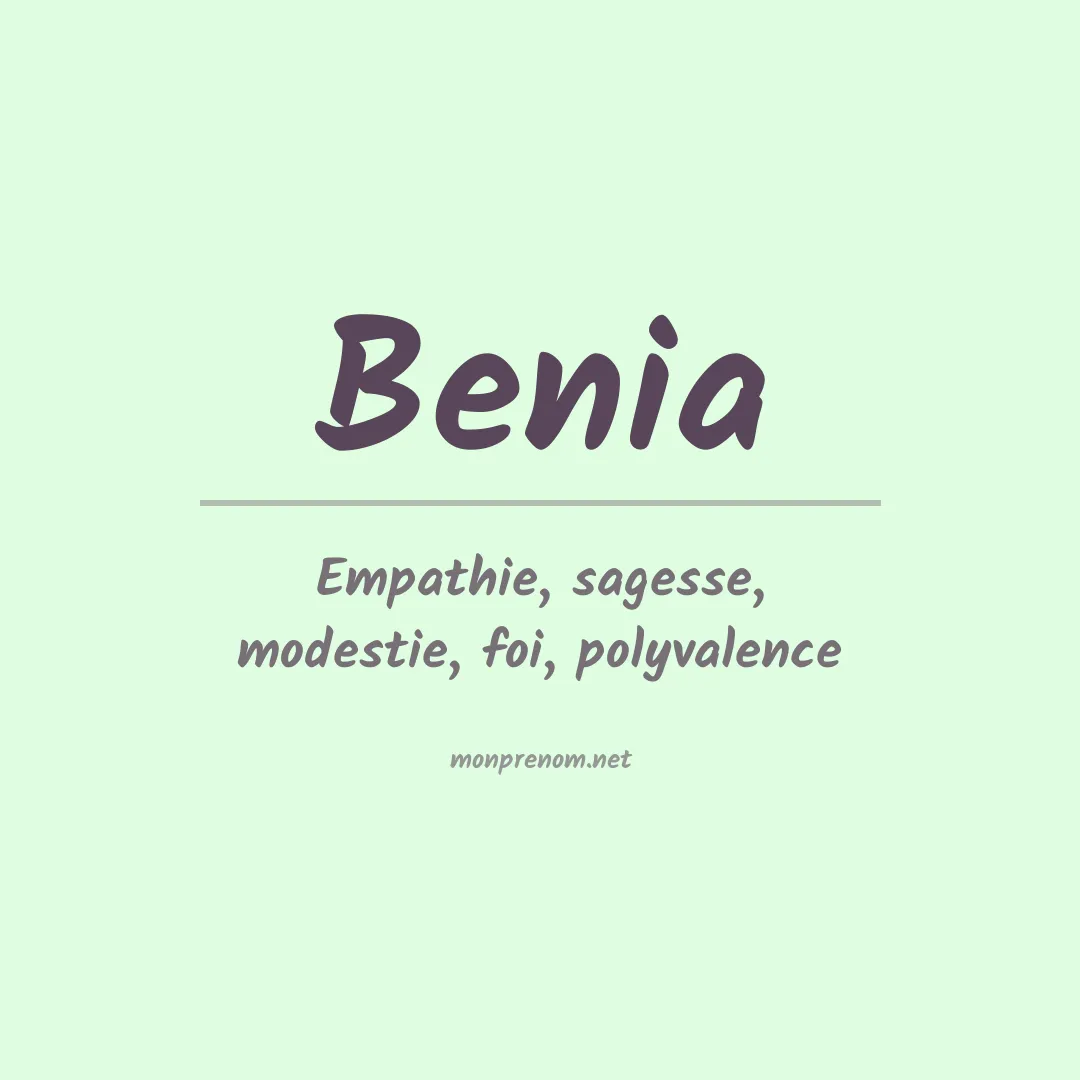 Signification du prénom Benia