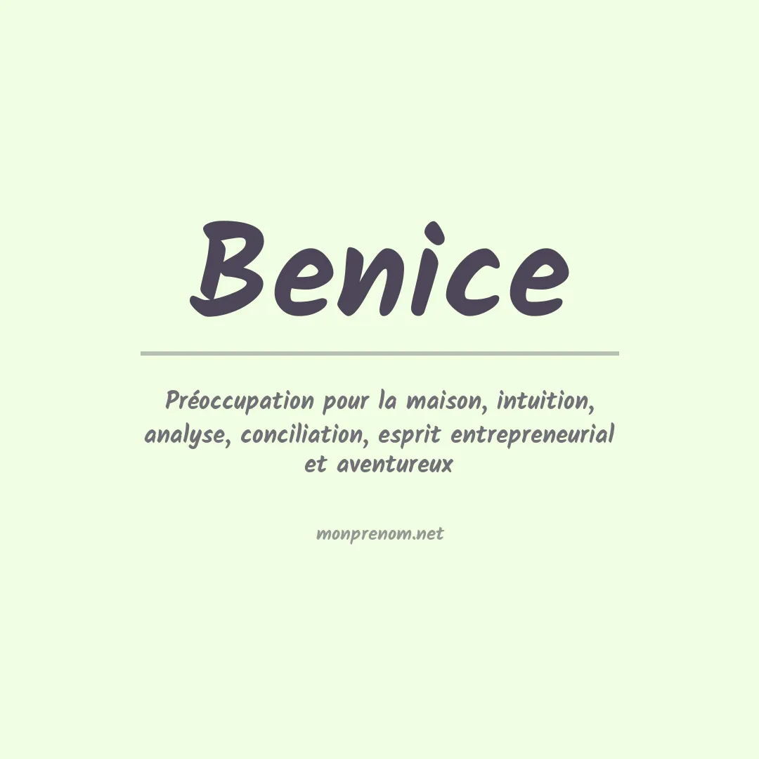 Prénom Benice