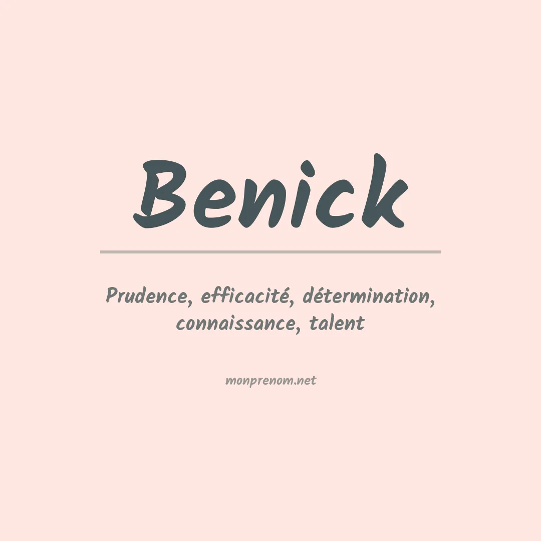Signification du prénom Benick