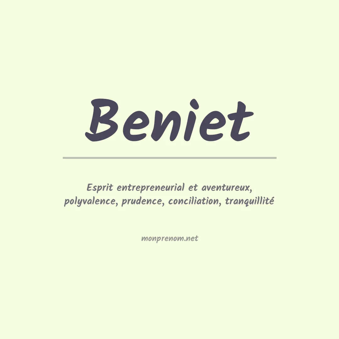 Signification du prénom Beniet