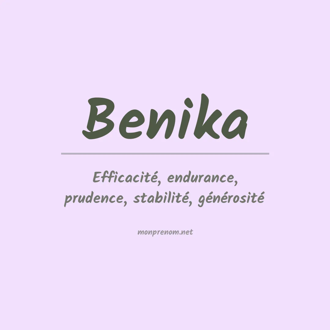 Signification du prénom Benika