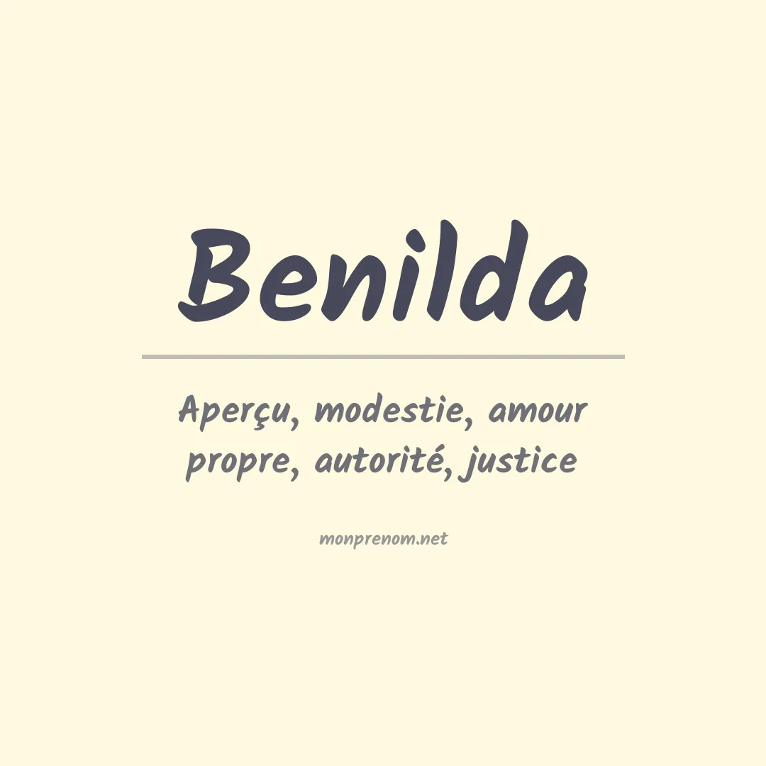 Signification du prénom Benilda