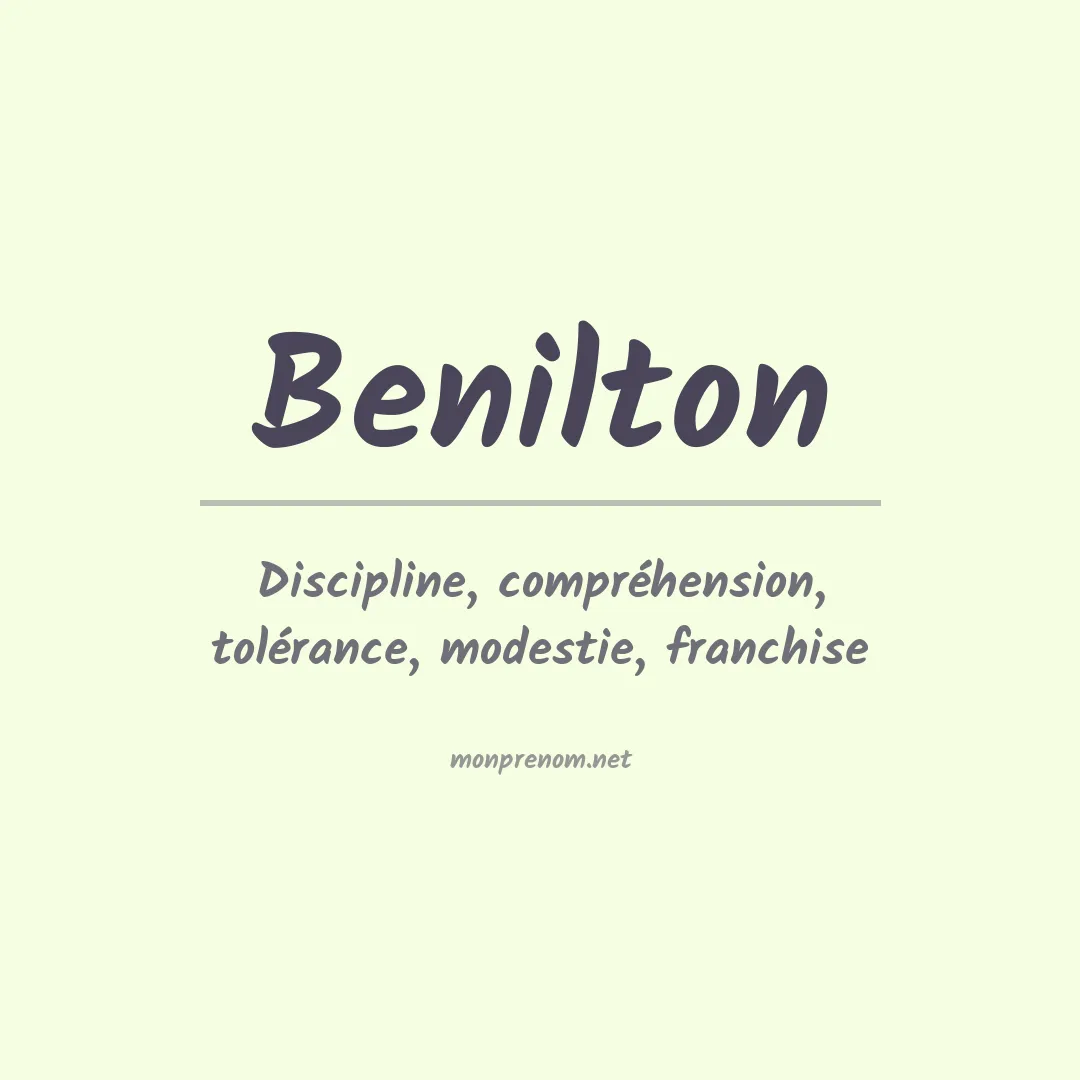 Signification du prénom Benilton