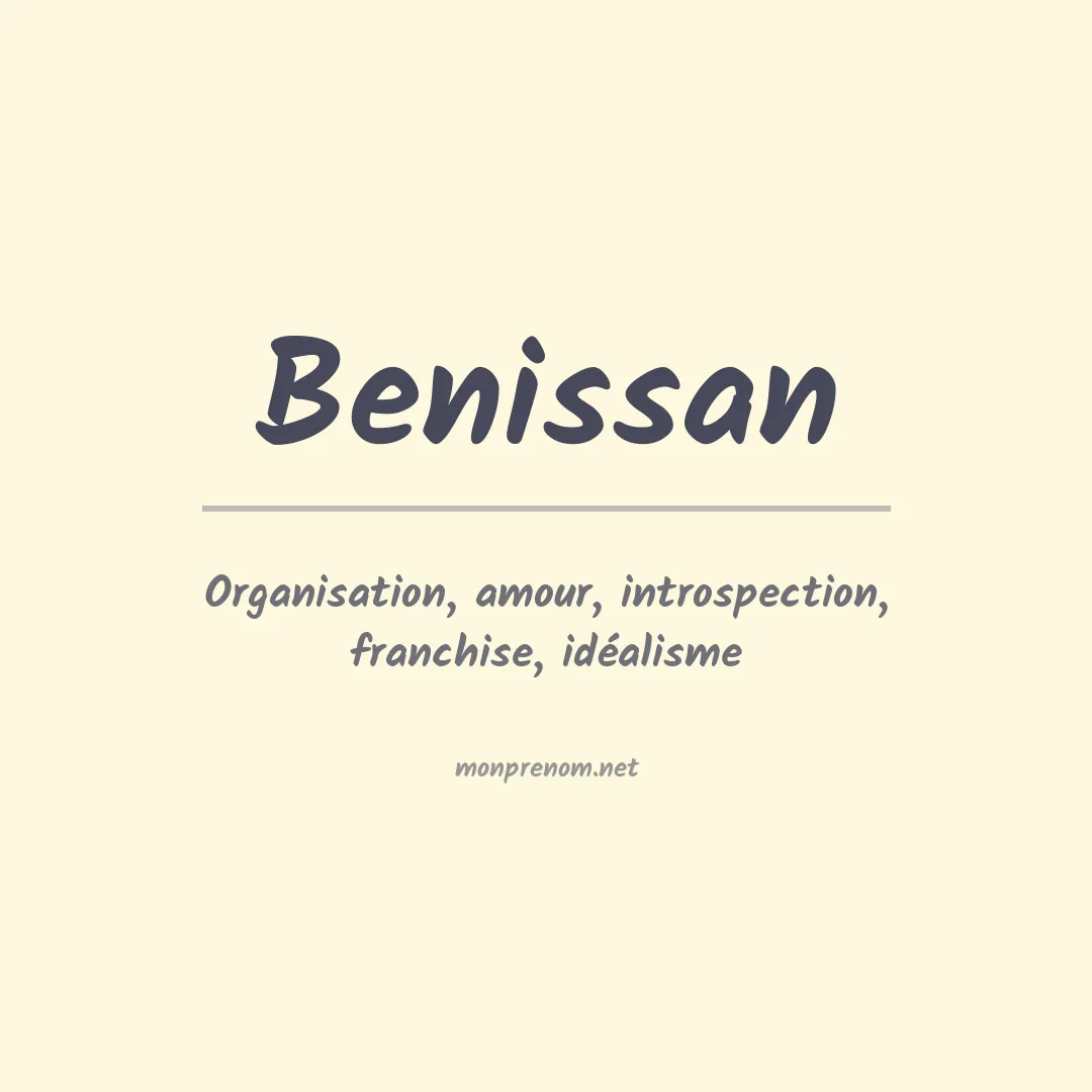 Signification du prénom Benissan