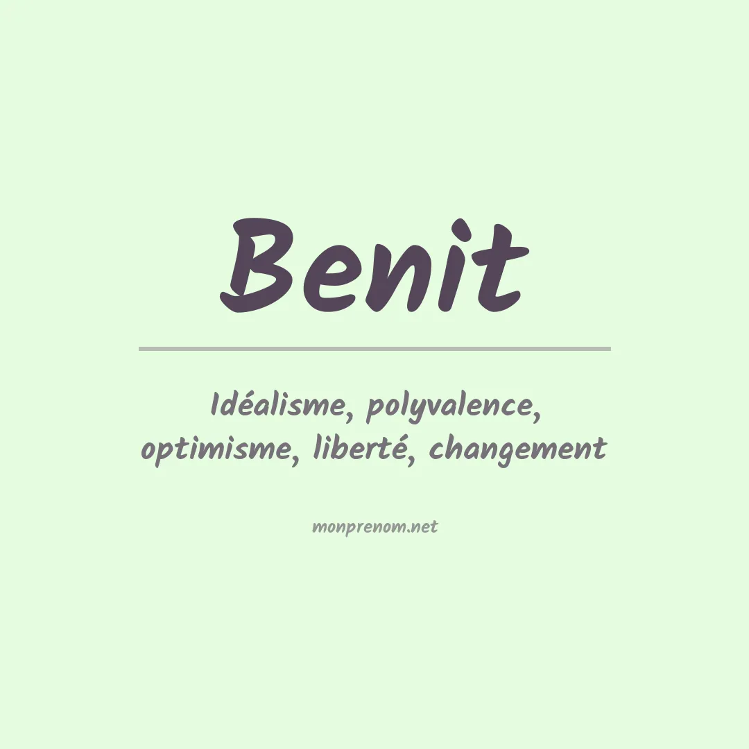 Signification du prénom Benit