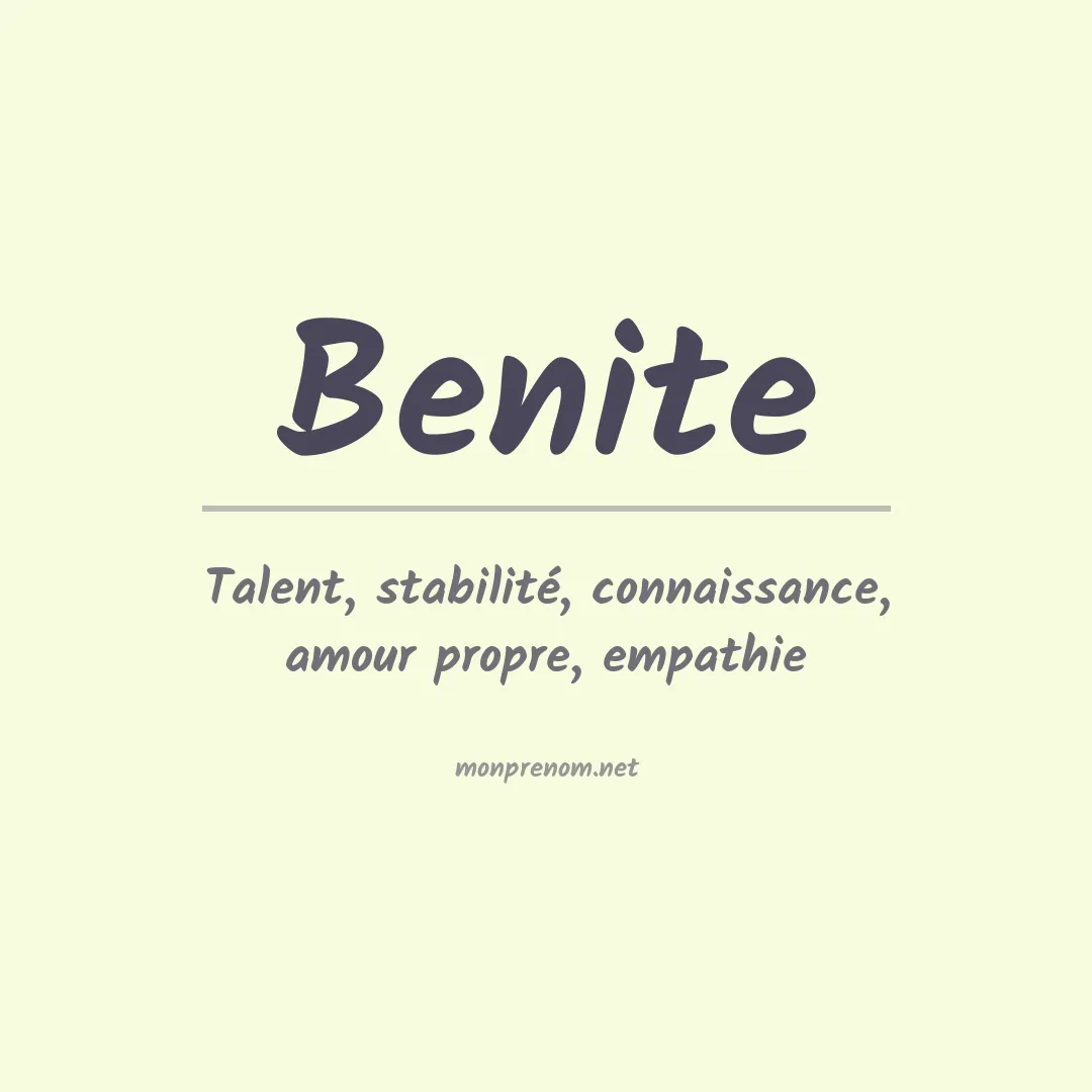 Signification du prénom Benite