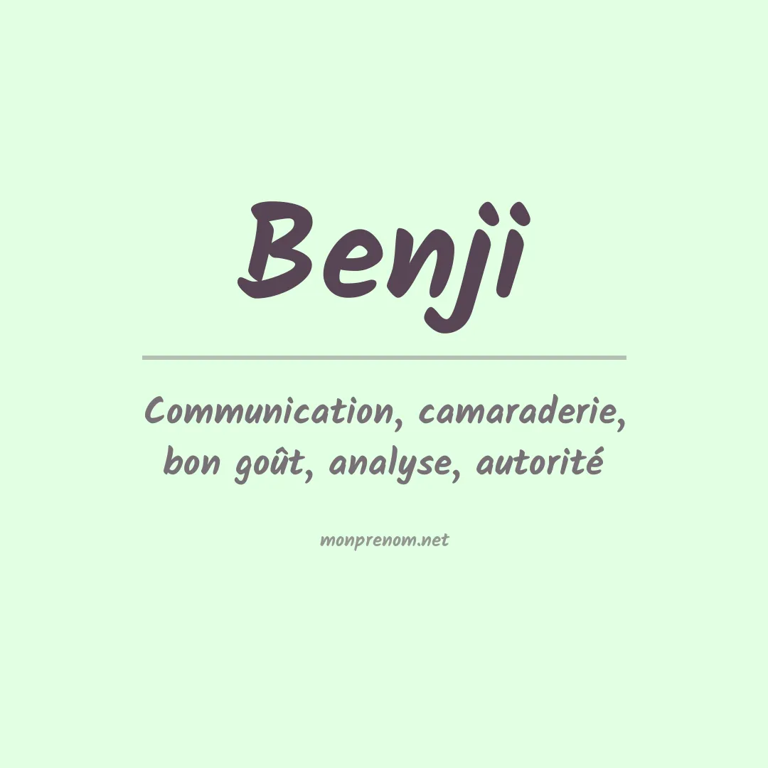 Signification du prénom Benji