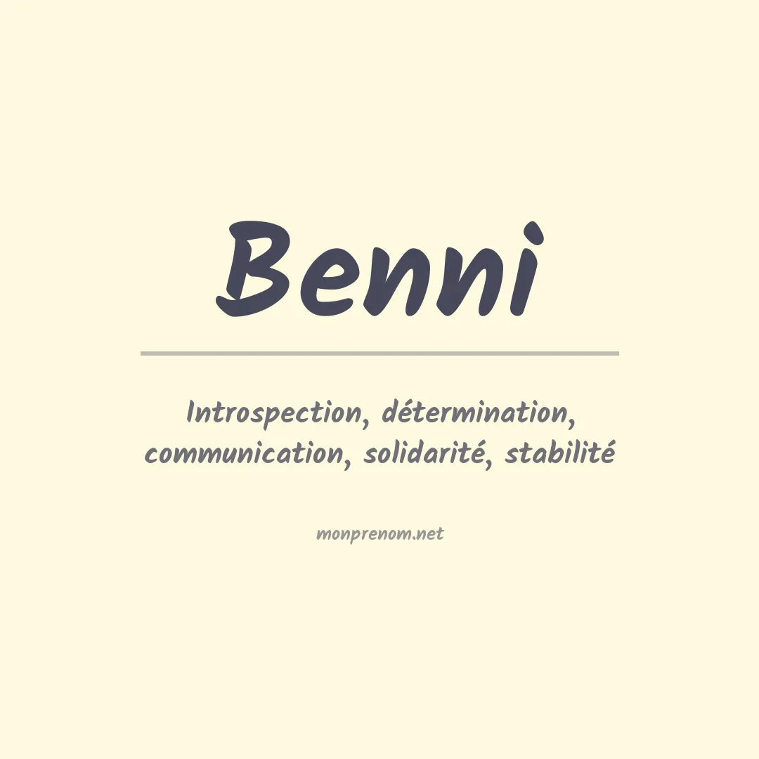 Prénom Benni