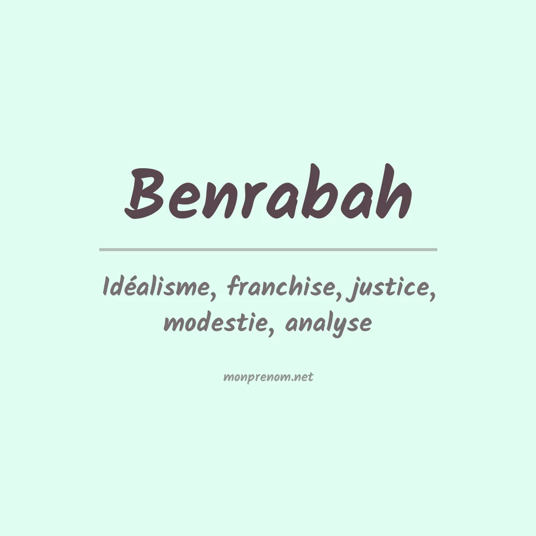 Prénom Benrabah
