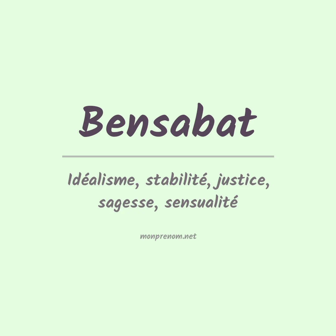 Signification du prénom Bensabat