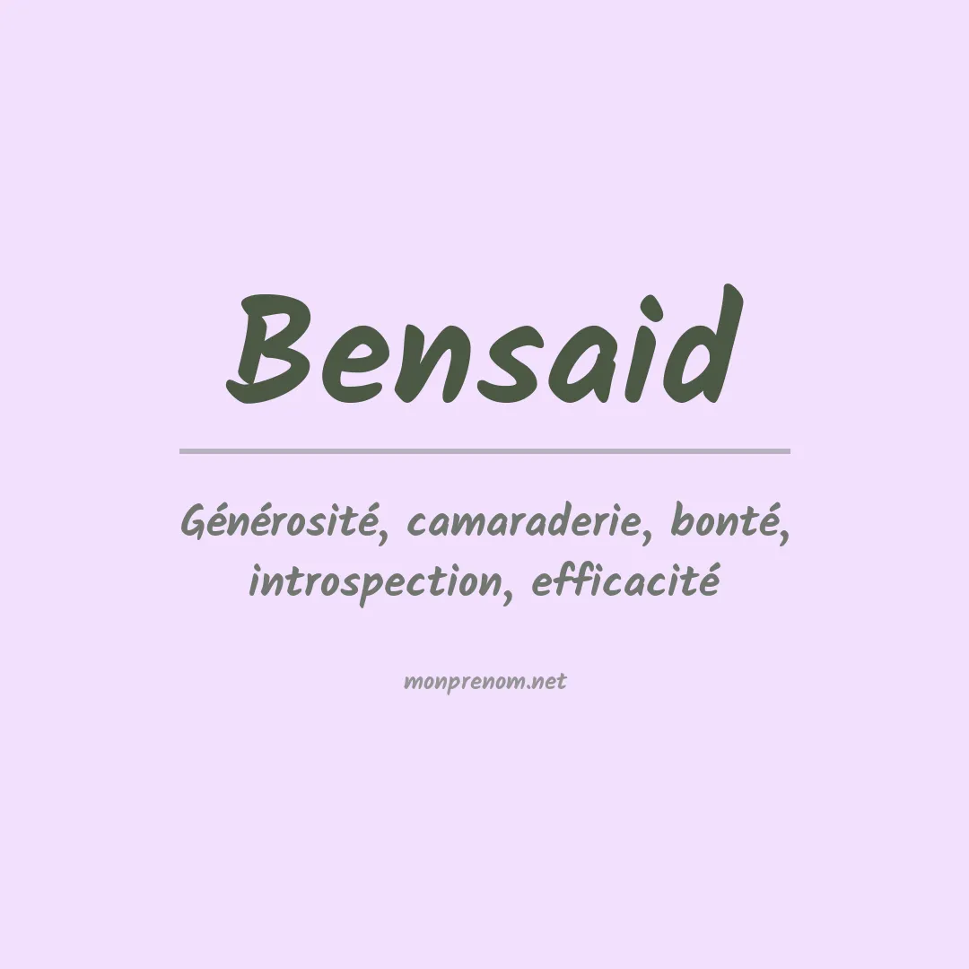 Prénom Bensaid