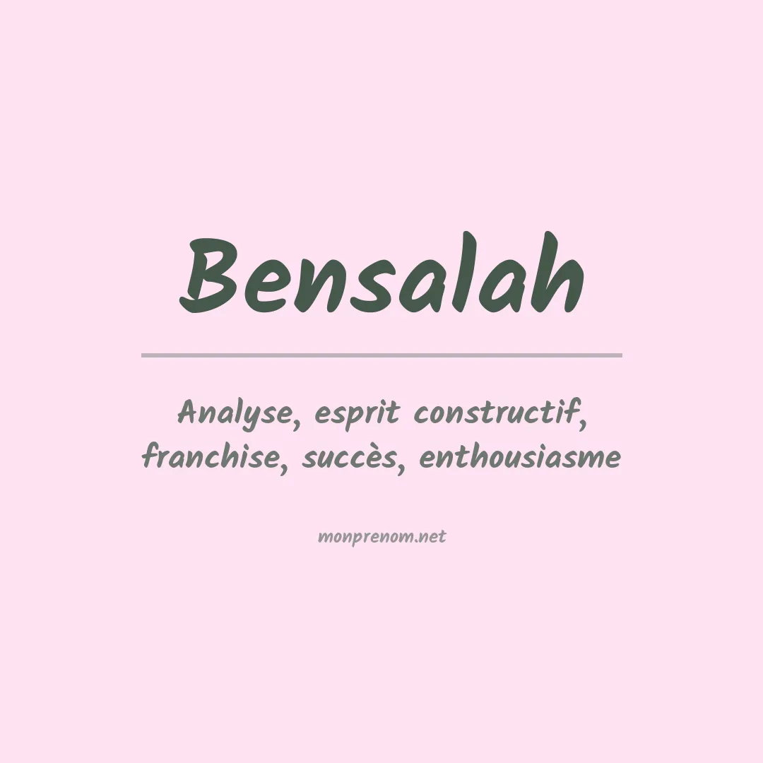 Signification du prénom Bensalah