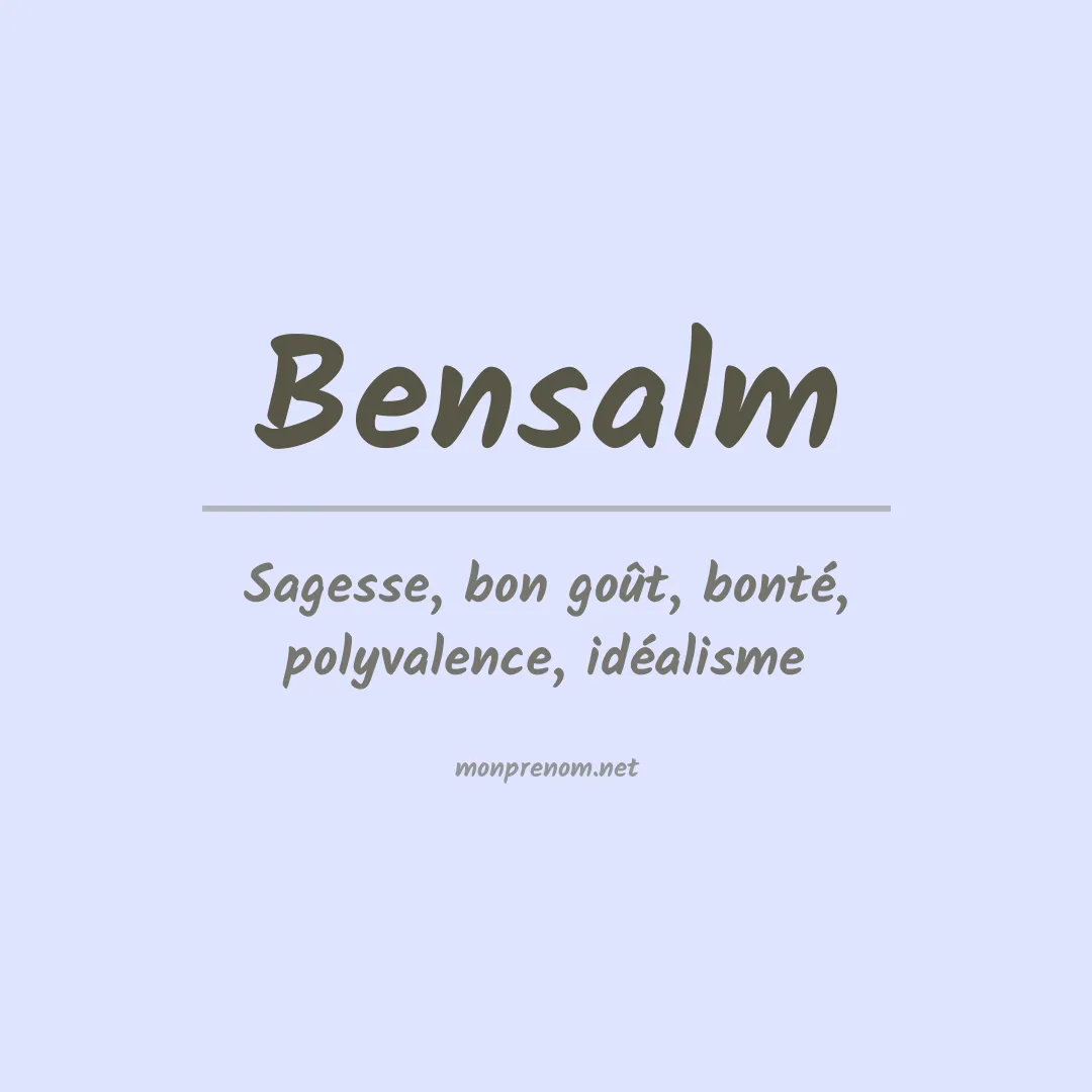Signification du prénom Bensalm