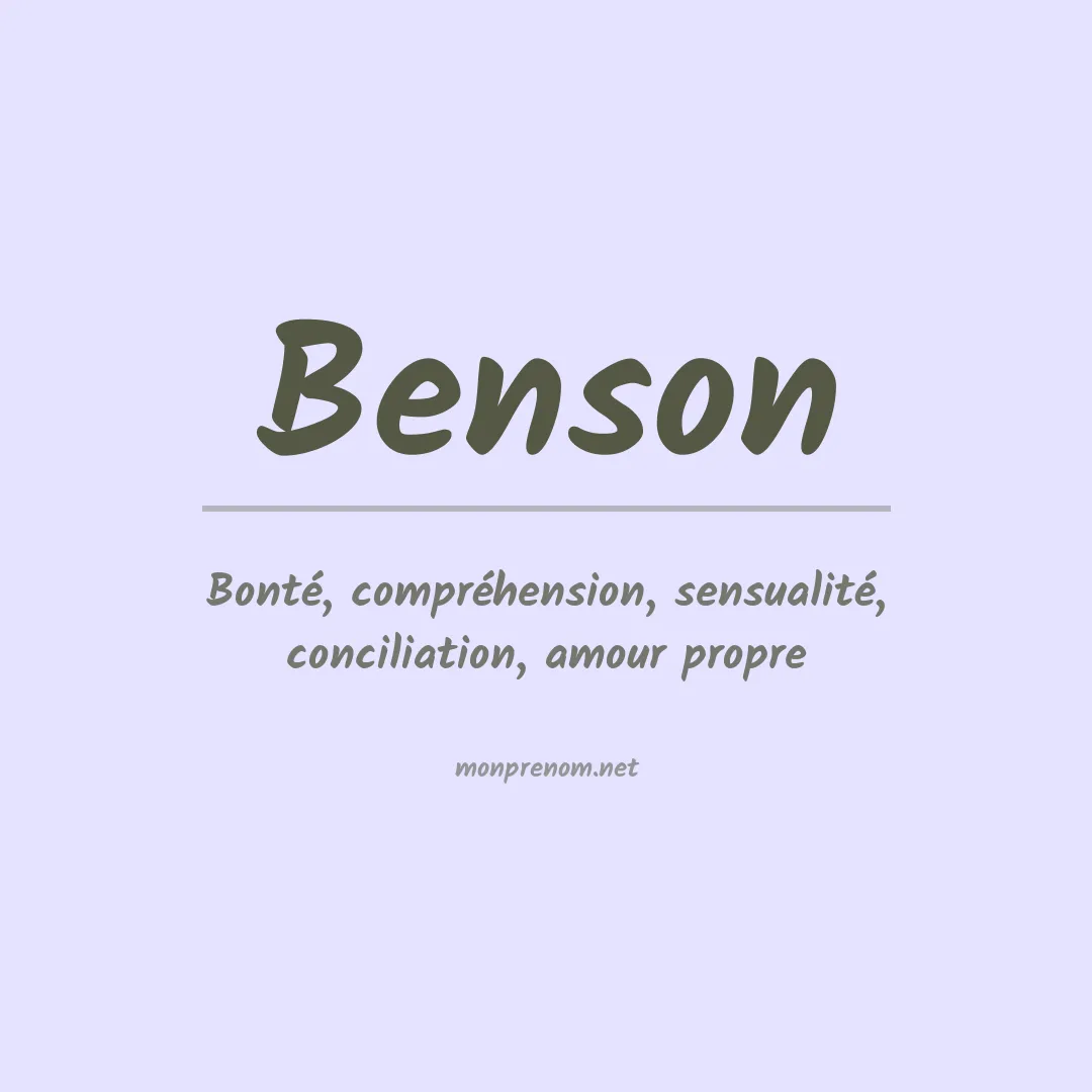 Prénom Benson