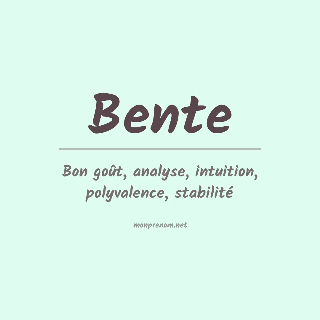 Prénom Bente