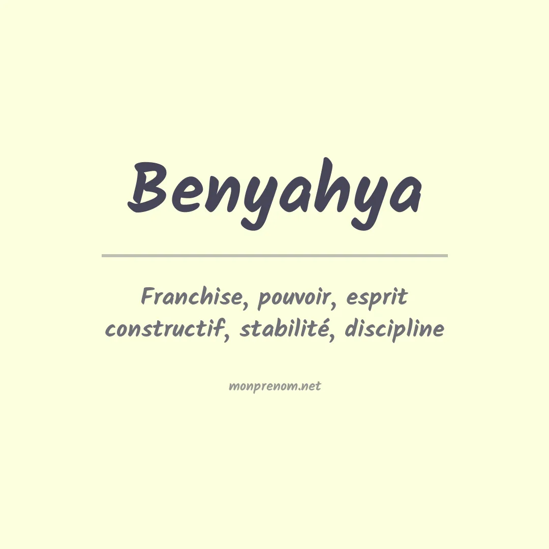 Signification du prénom Benyahya
