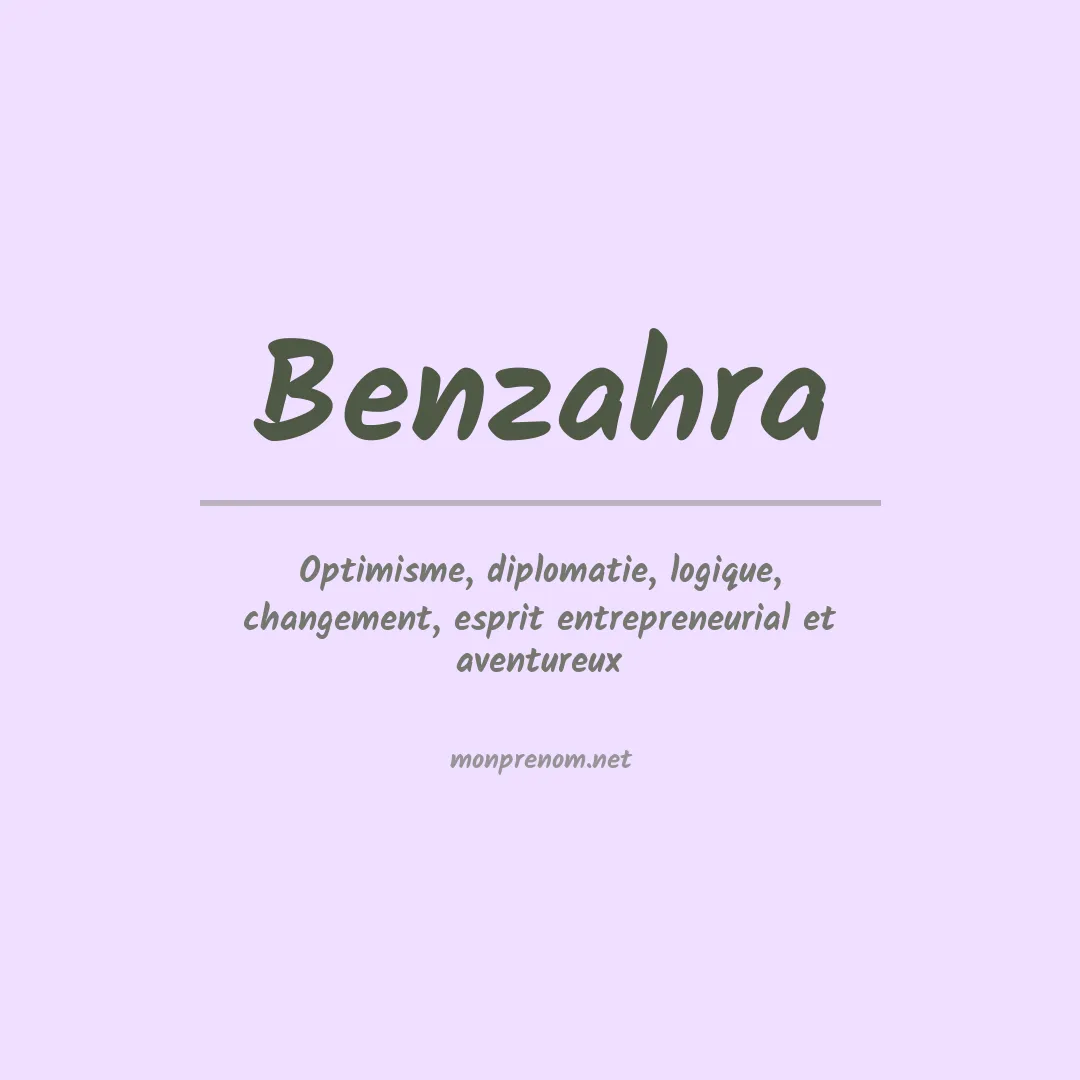 Signification du prénom Benzahra