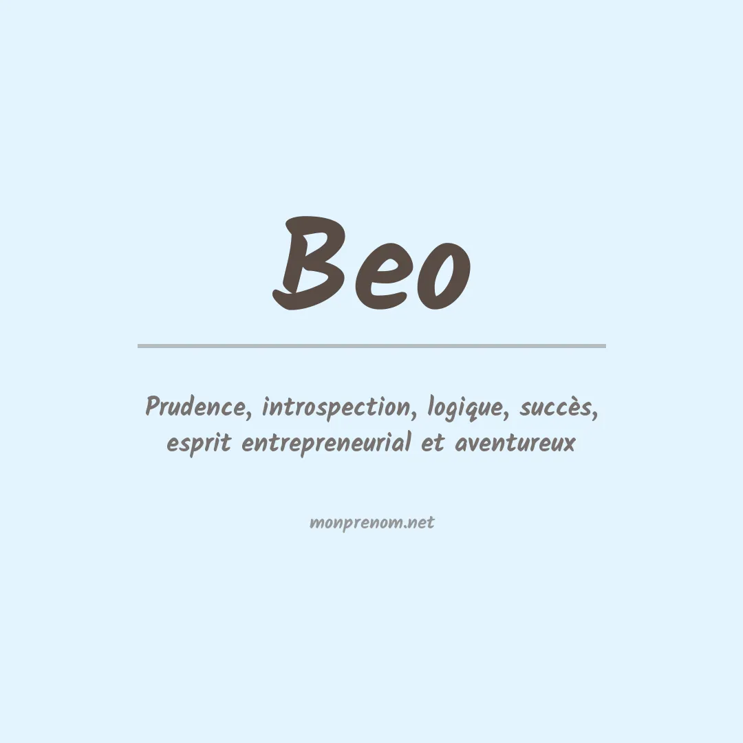 Prénom Beo