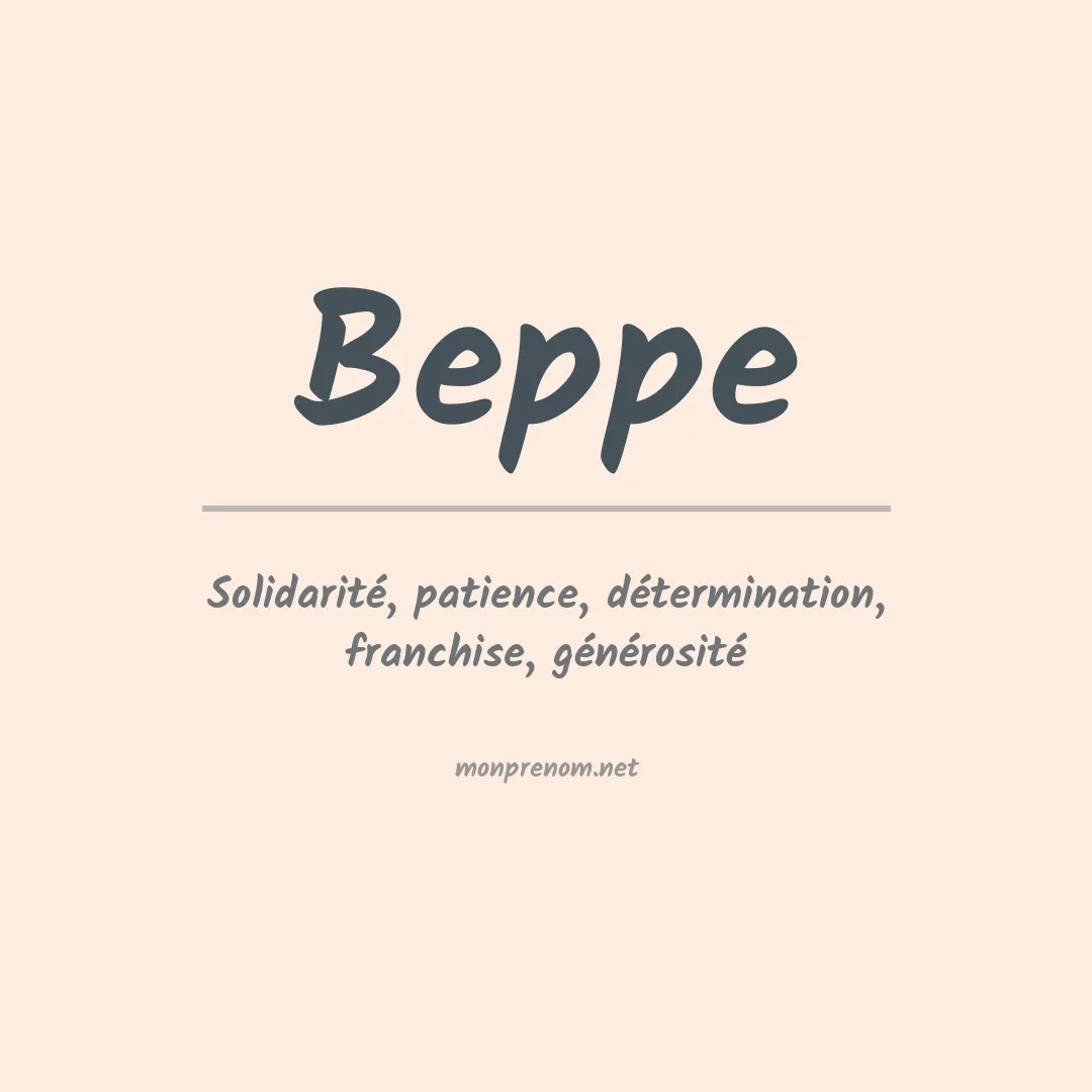Signification du prénom Beppe