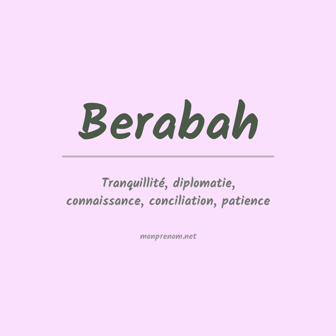 Signification du prénom Berabah