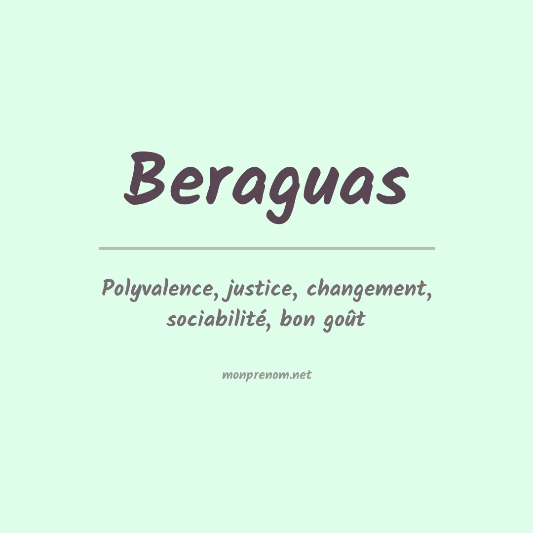 Signification du prénom Beraguas
