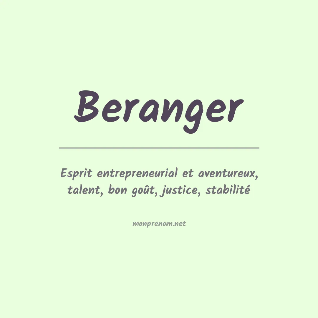 Signification du prénom Beranger