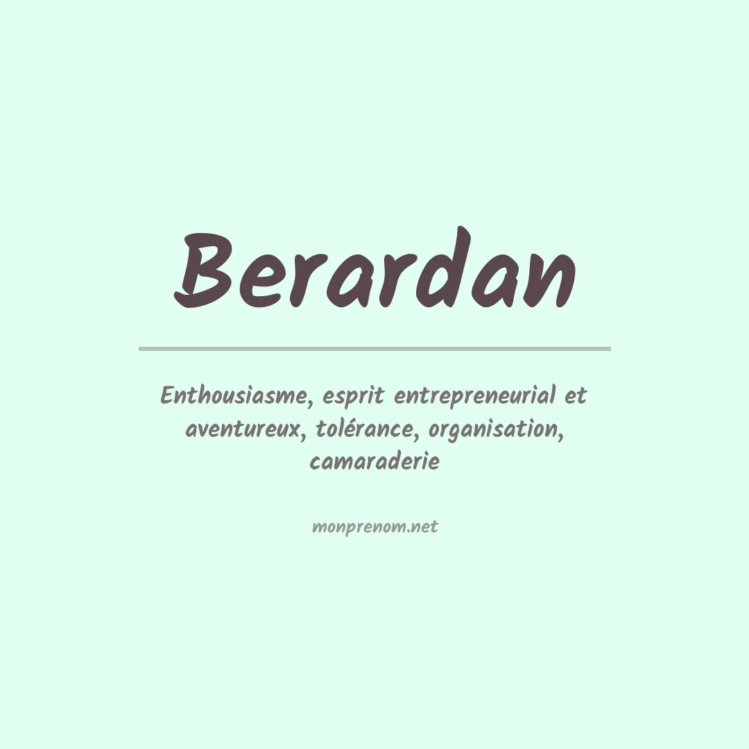 Signification du prénom Berardan
