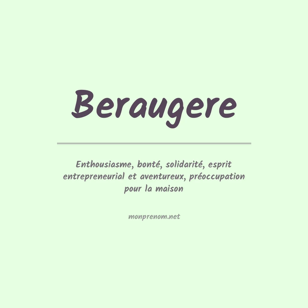 Signification du prénom Beraugere