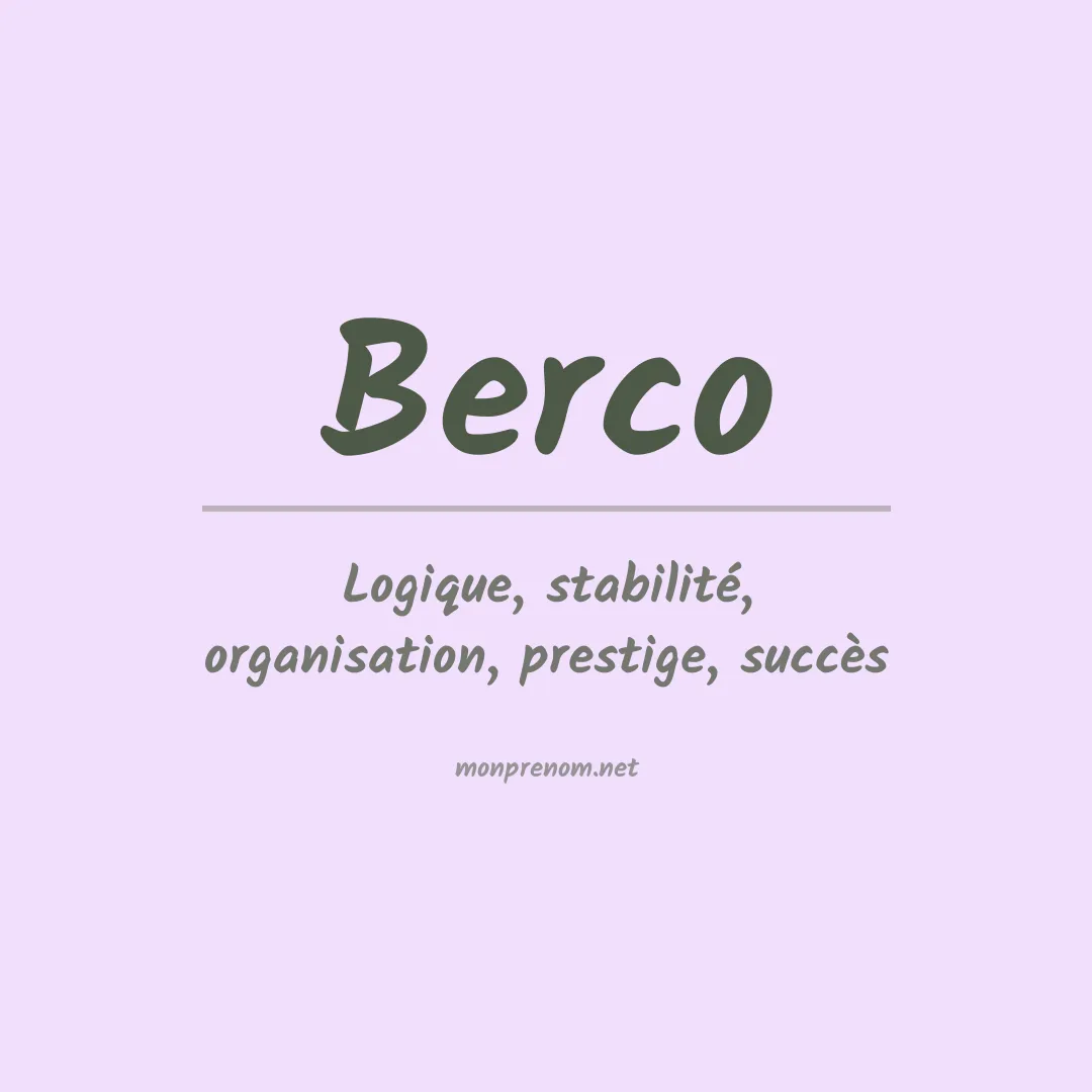 Signification du prénom Berco