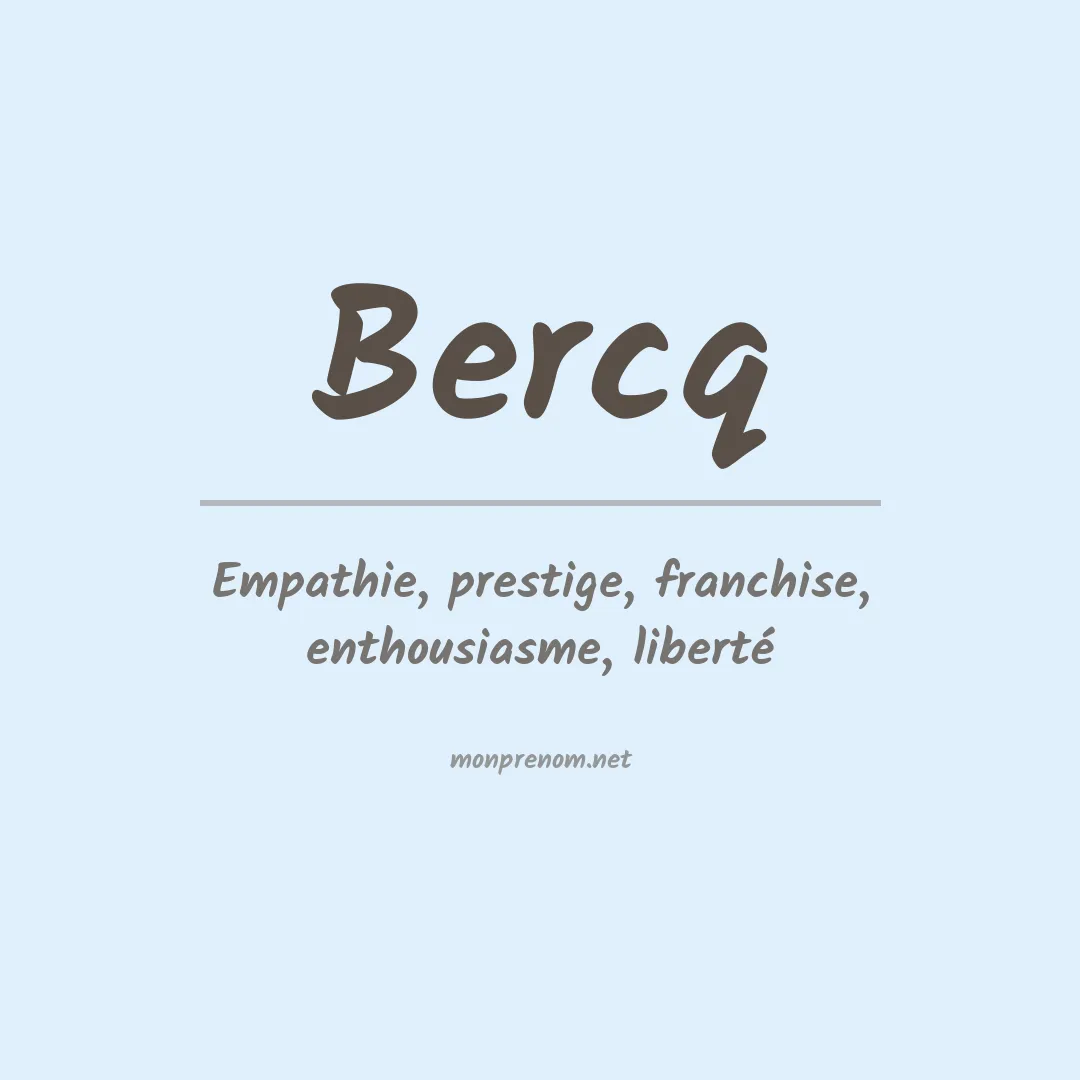 Signification du prénom Bercq