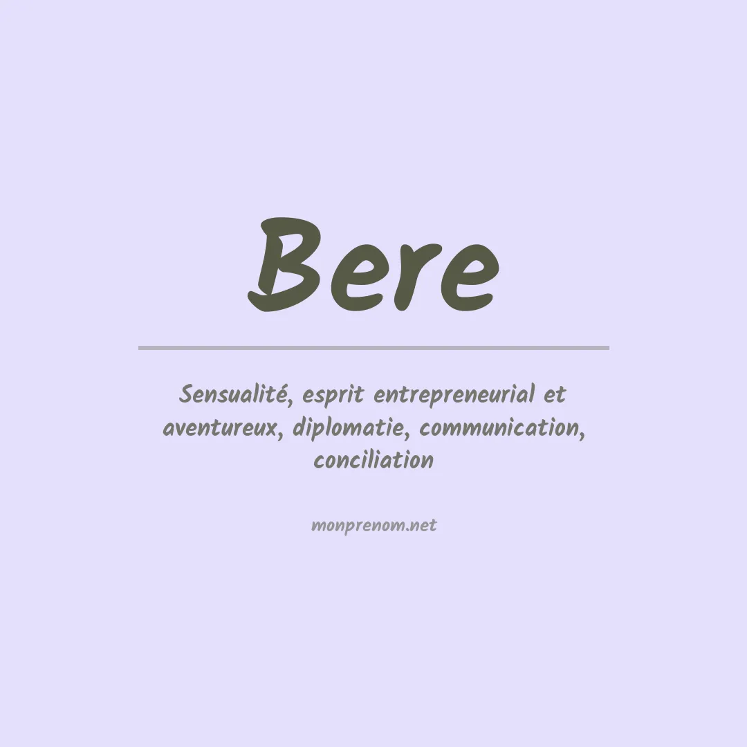 Signification du prénom Bere