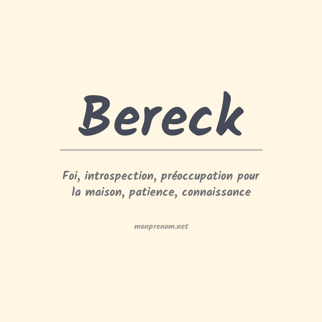 Signification du prénom Bereck