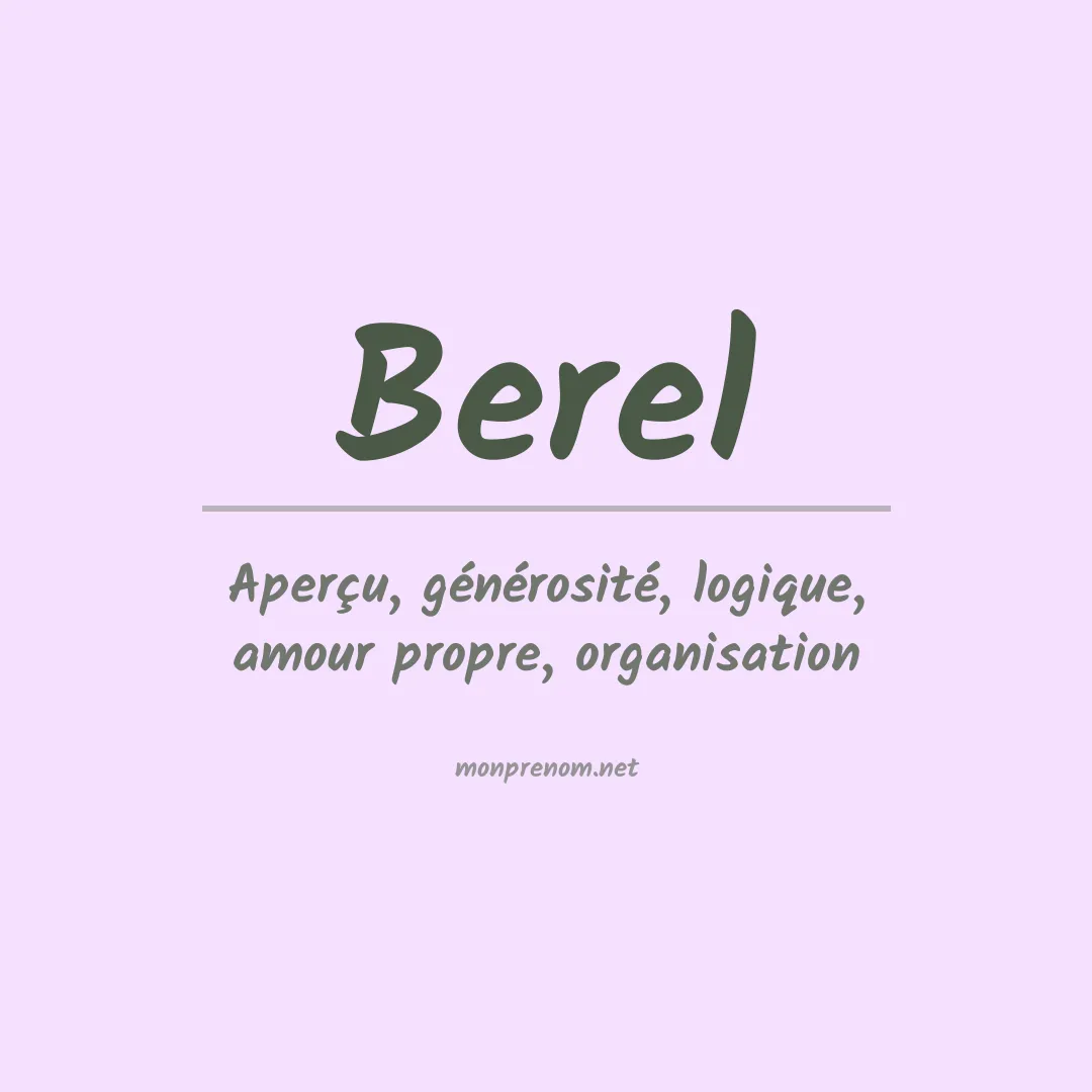 Signification du prénom Berel