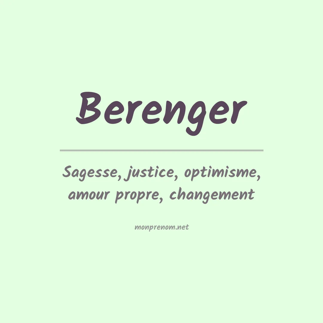 Prénom Berenger
