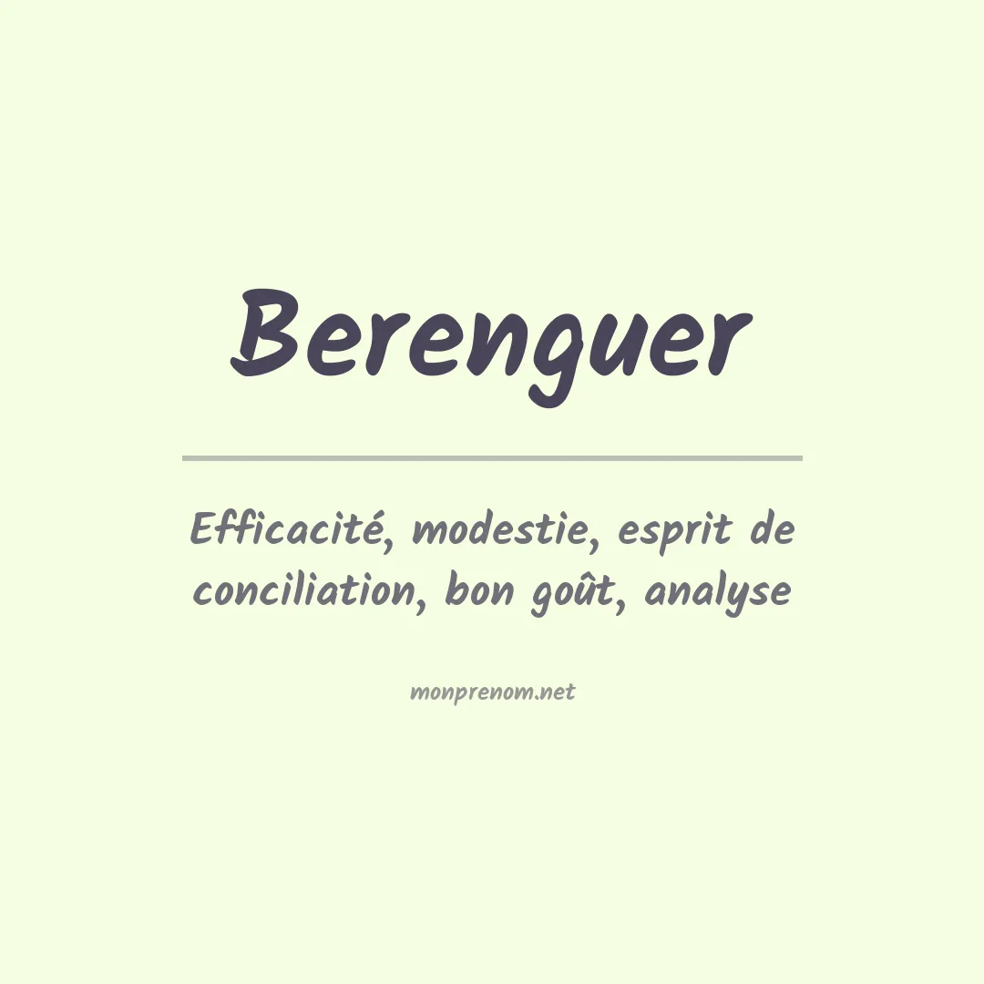 Signification du prénom Berenguer