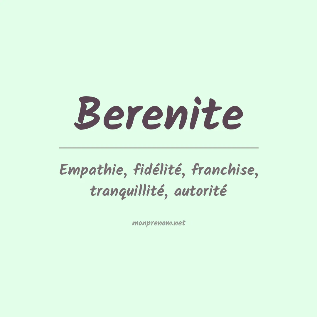 Signification du prénom Berenite