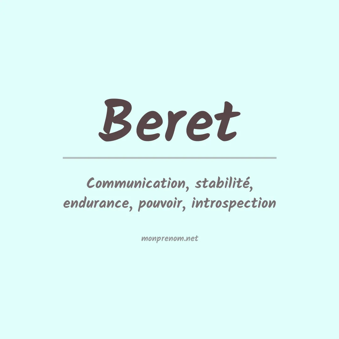 Signification du prénom Beret