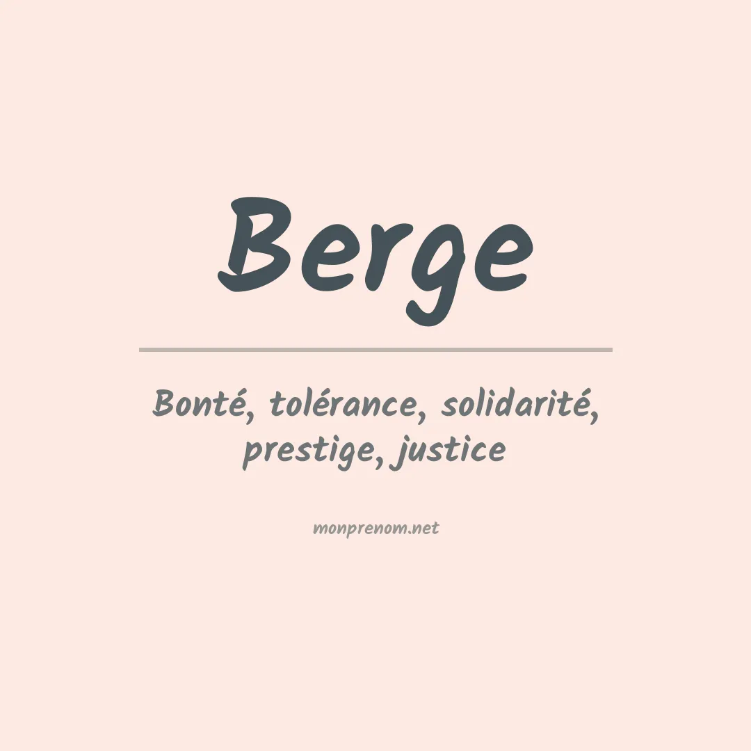 Prénom Berge