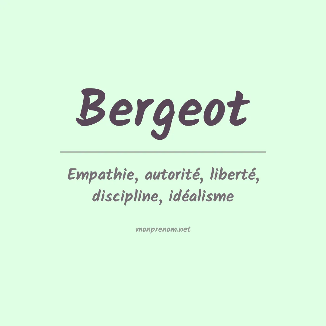 Signification du prénom Bergeot