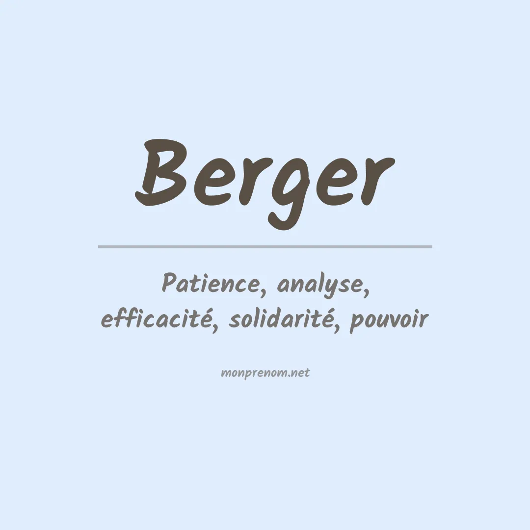 Prénom Berger