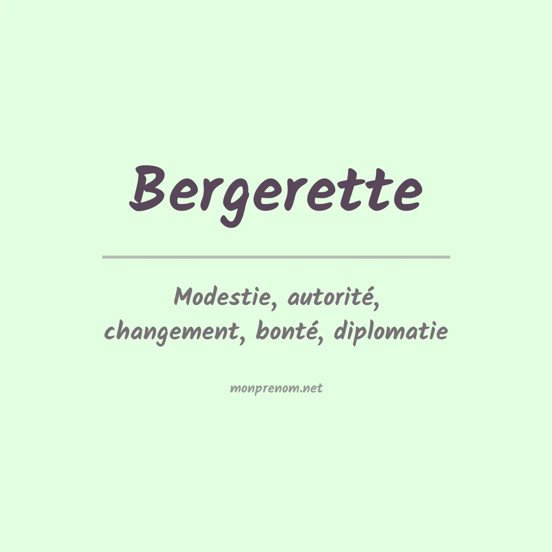 Signification du prénom Bergerette