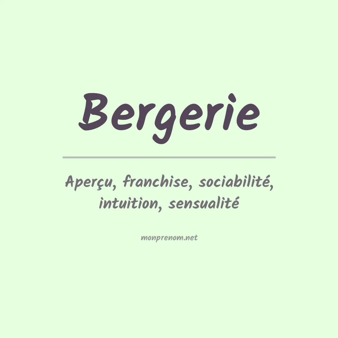 Signification du prénom Bergerie