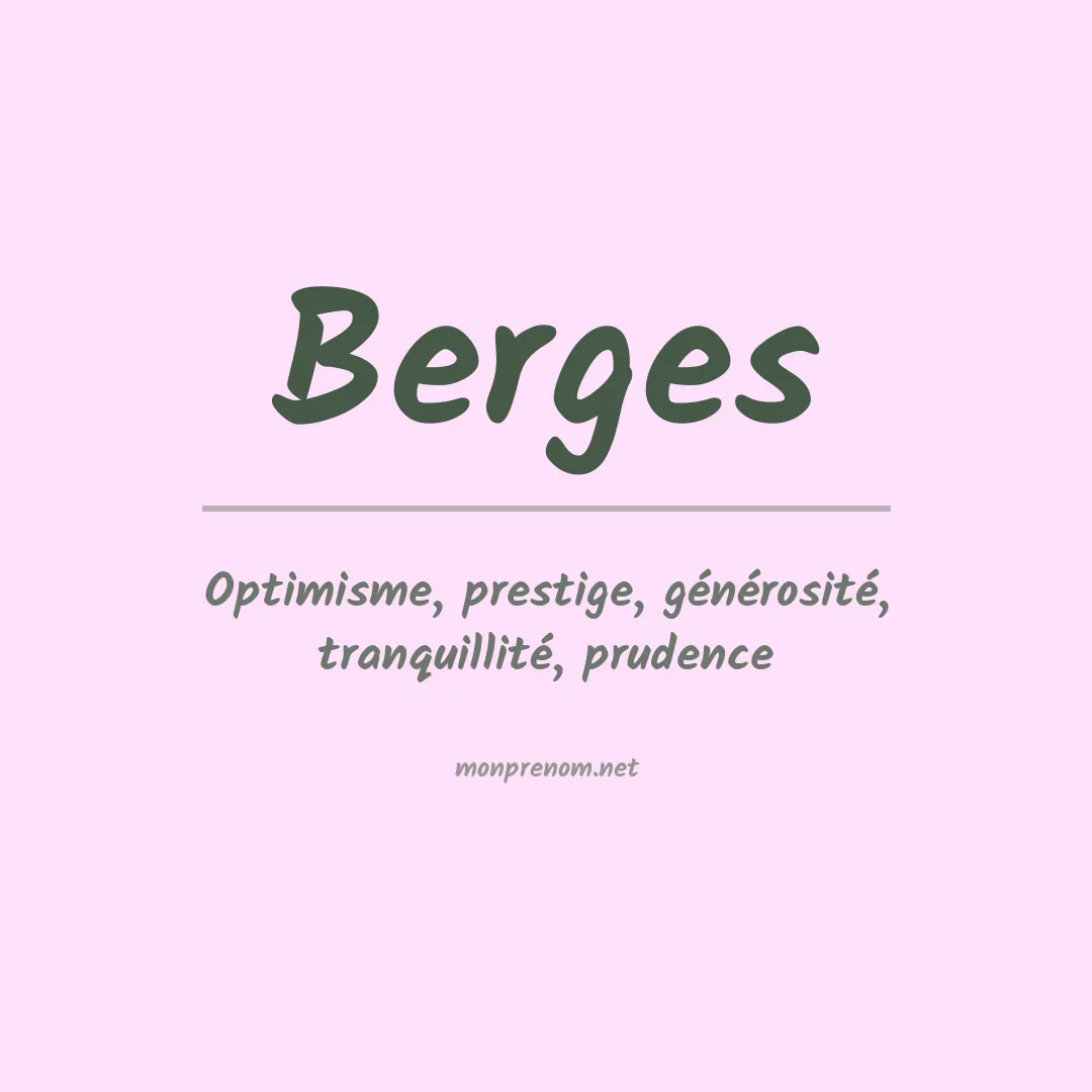 Prénom Berges