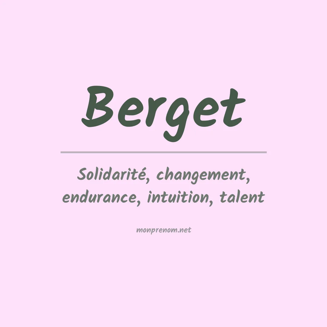 Prénom Berget