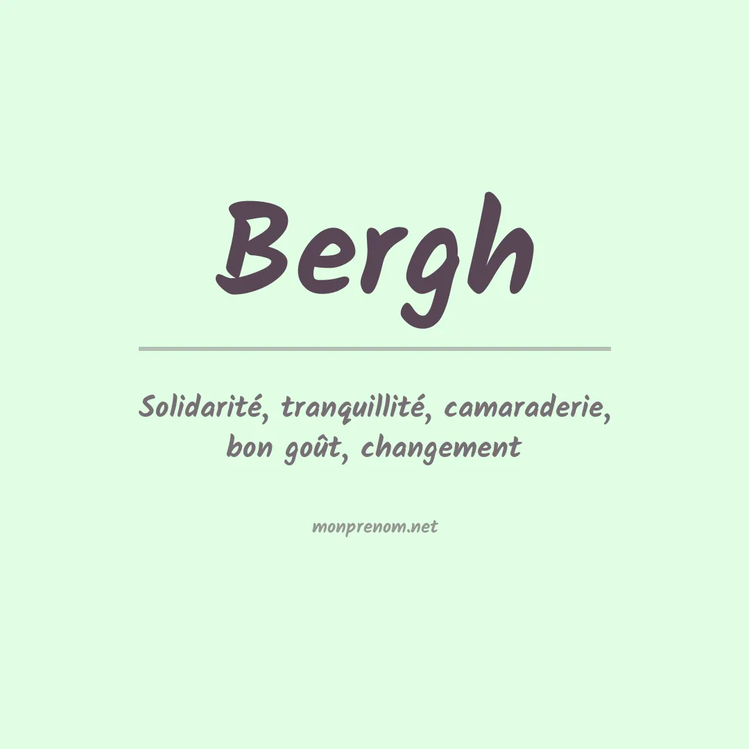 Prénom Bergh