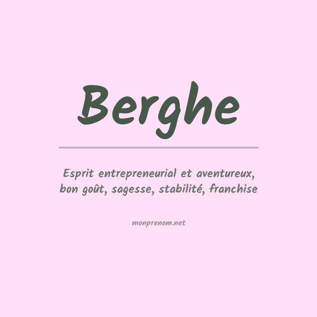 Signification du prénom Berghe