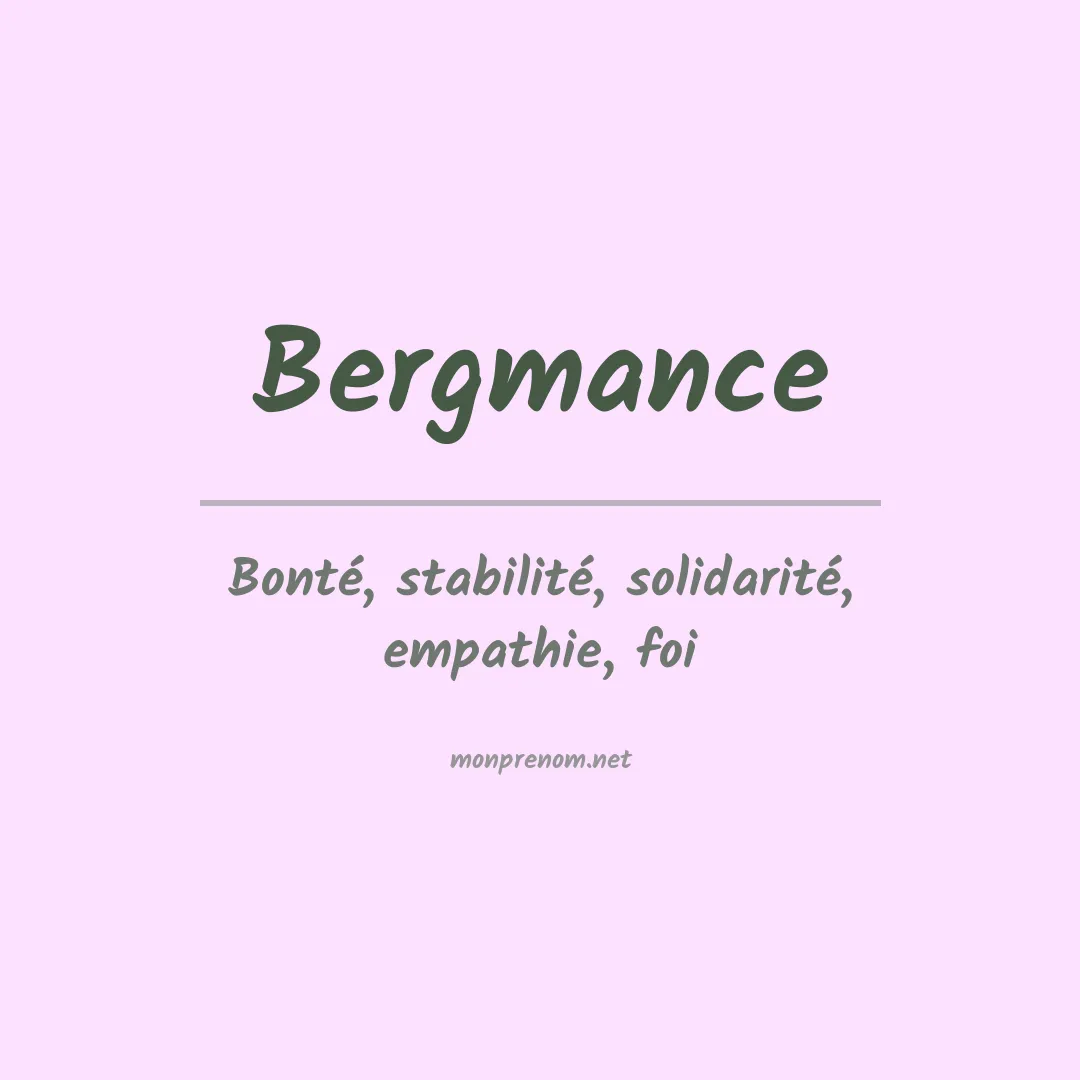 Signification du prénom Bergmance