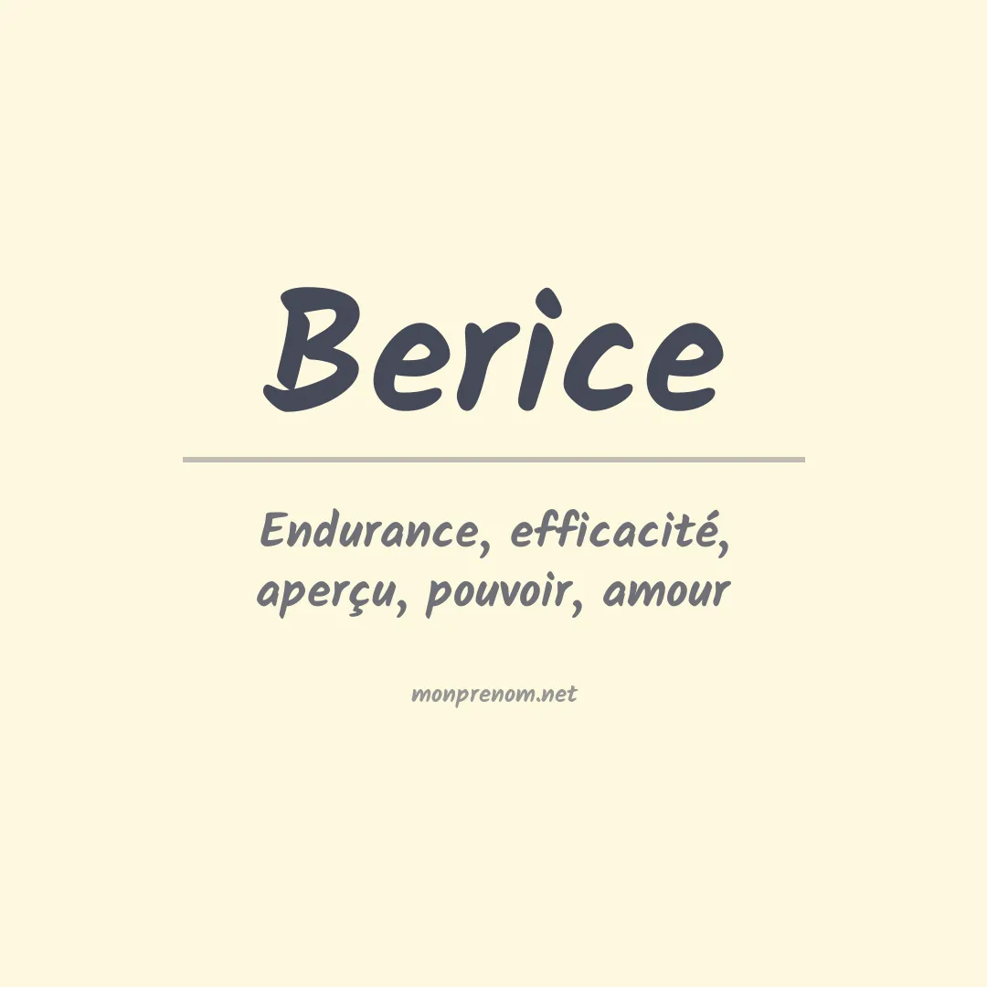 Signification du prénom Berice