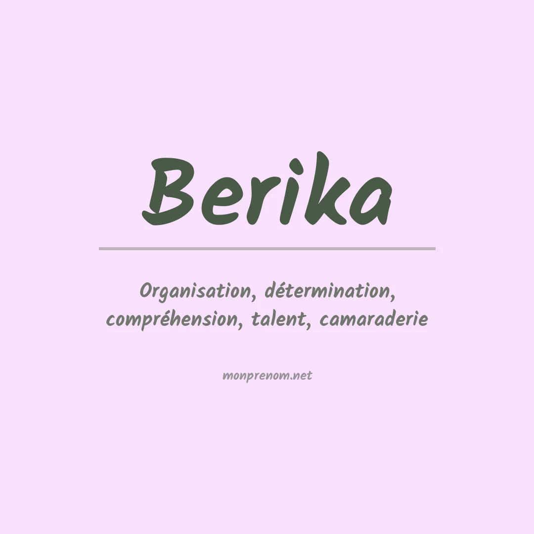 Signification du prénom Berika